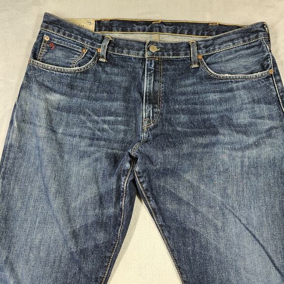 Polo Ralph Lauren Hampton Straight Leg Jeans Mens Size 38x30 Distressing READ - Picture 2 of 16